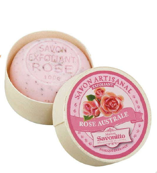 Rosenpeeling-Seife in Holzkiste 100g